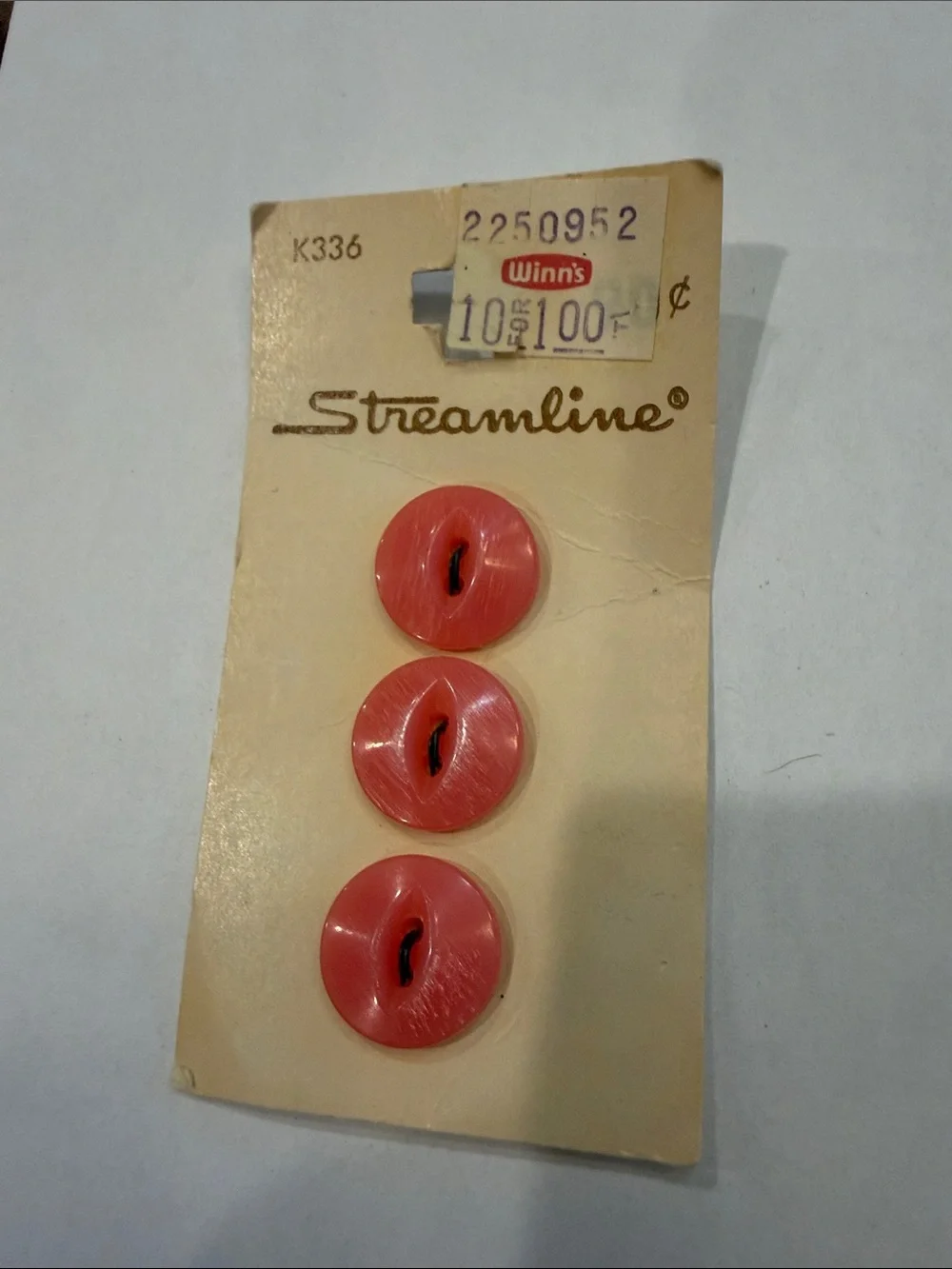 Vintage trio of New Old Stock buttons, J&P Coats Zipper and Sulyn Liberty Bells